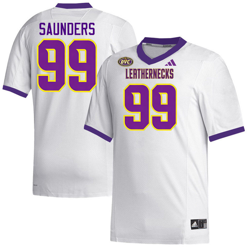Western Illinois Leathernecks #99 Khalen Saunders College Football Jerseys,Uniforms-White